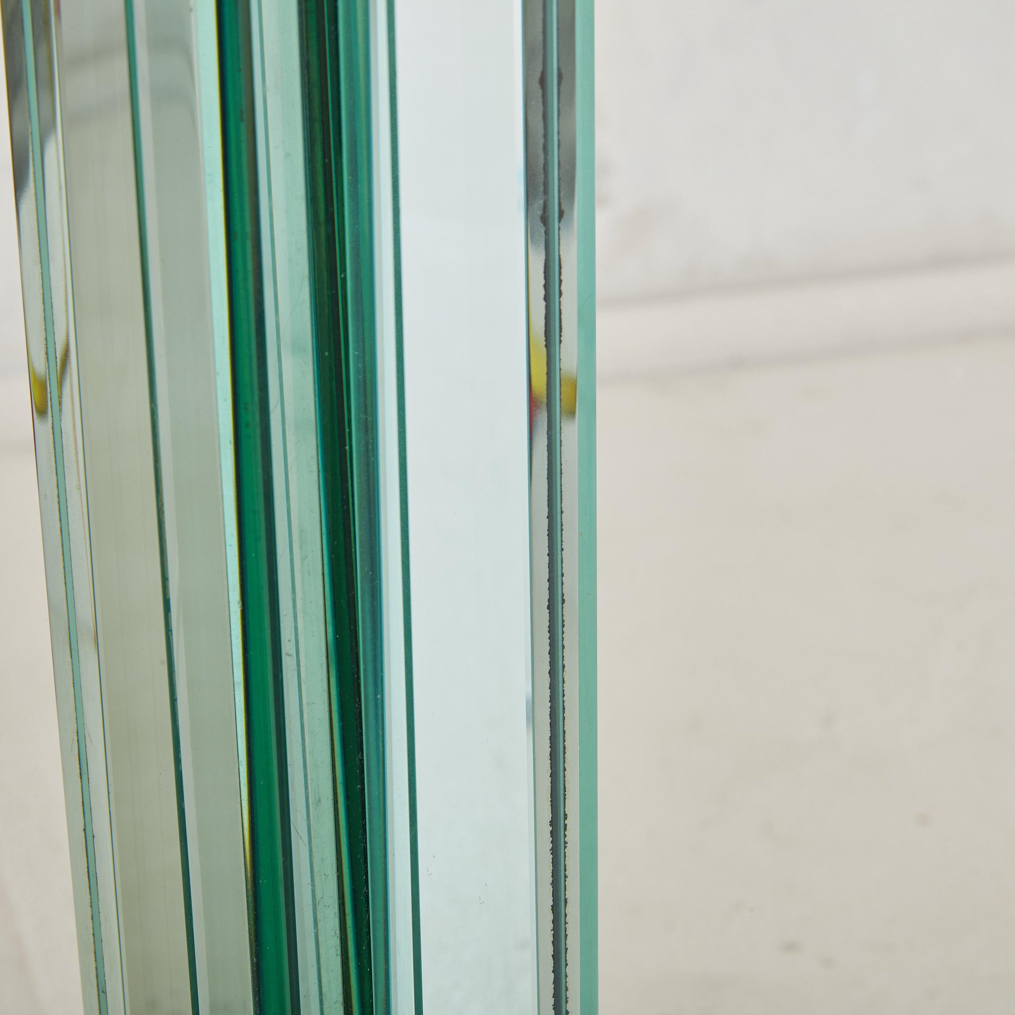 Pareja de mesas auxiliares con tapa de cristal y espejo Atribuidas a Luigi Massoni para Gallotti en venta 1