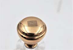 Pair of Glass Vanity Perfume Bottles with 14k Gold Knobs TC Mark '?'