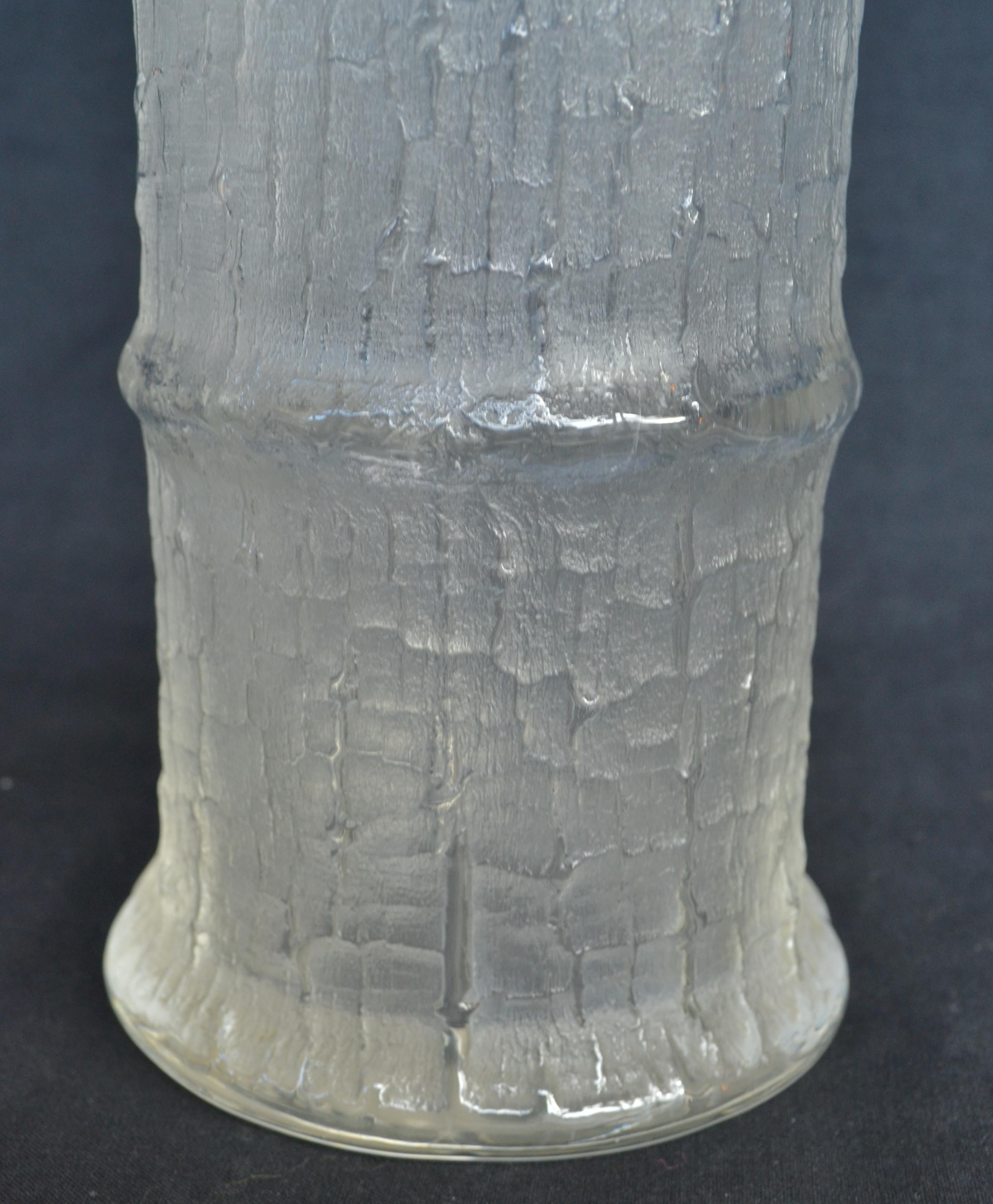 Verre brun Paire de vases en verre à motif bambou de Timo Sarpaneva pour Iittala en vente