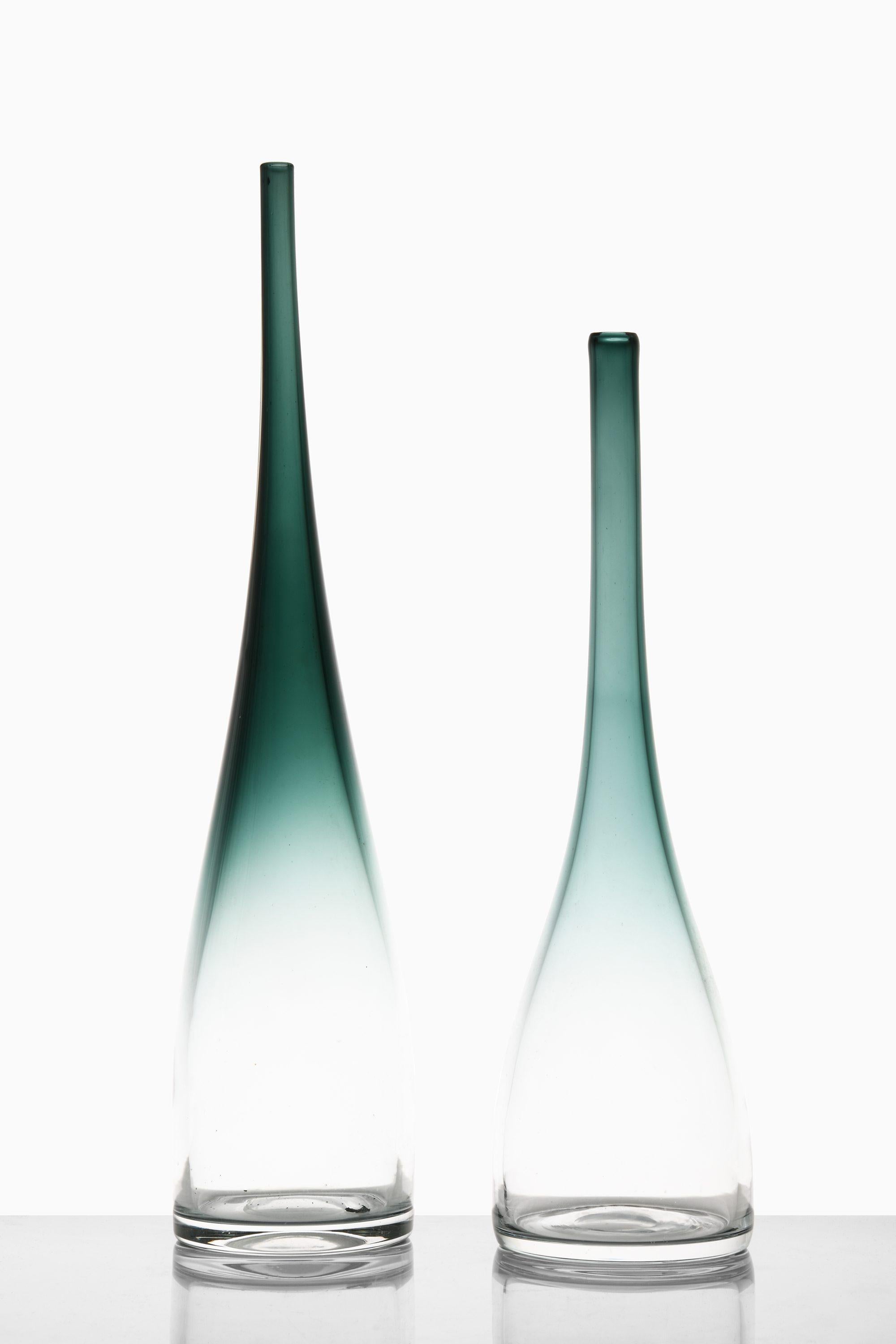 Pair of Glass Vases by Bengt Orup, 1950’s In Good Condition For Sale In Limhamn, Skåne län