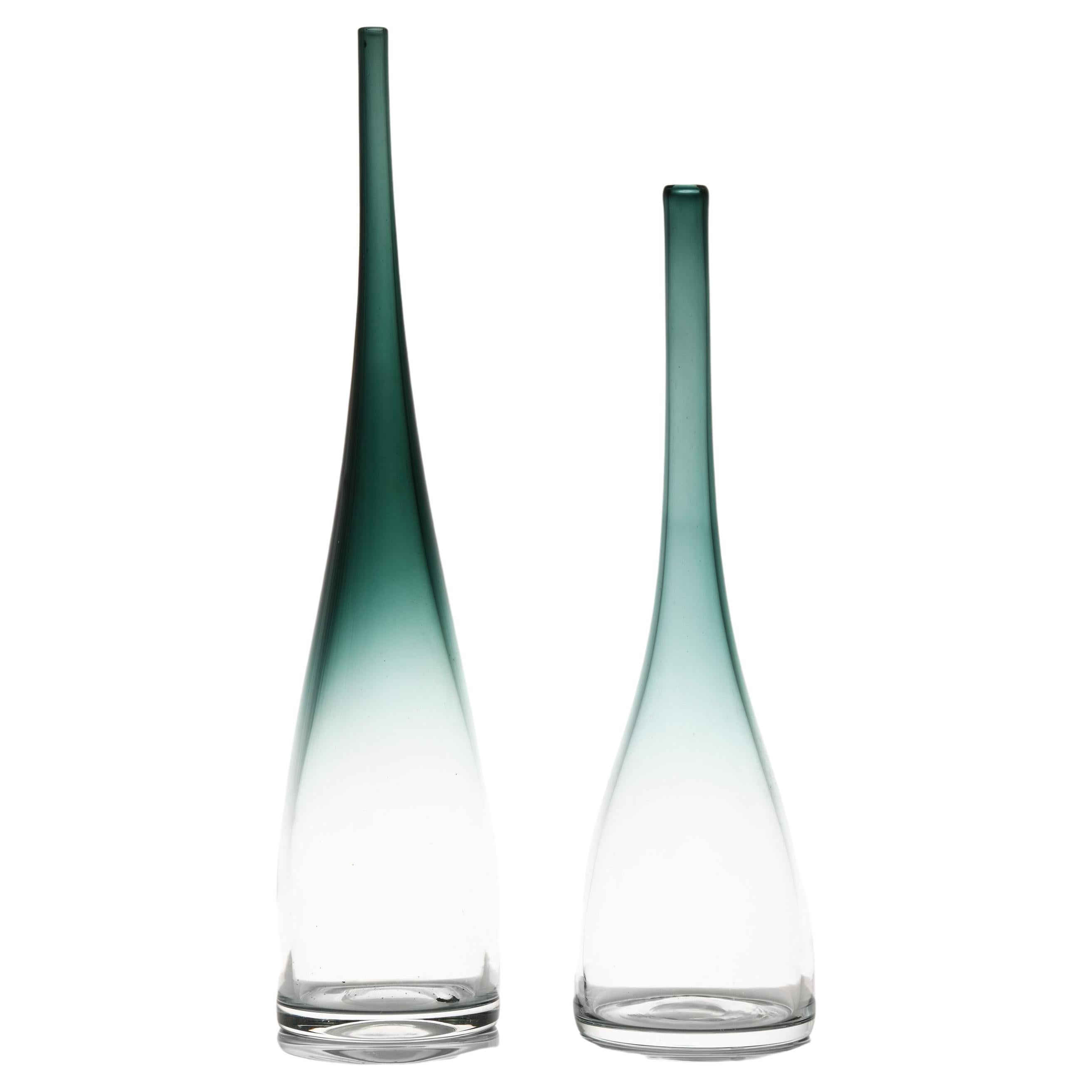 Pair of Glass Vases by Bengt Orup, 1950’s For Sale