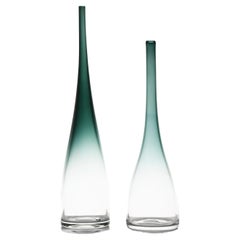 Paire de vases en verre de Bengt Orup, années 1950
