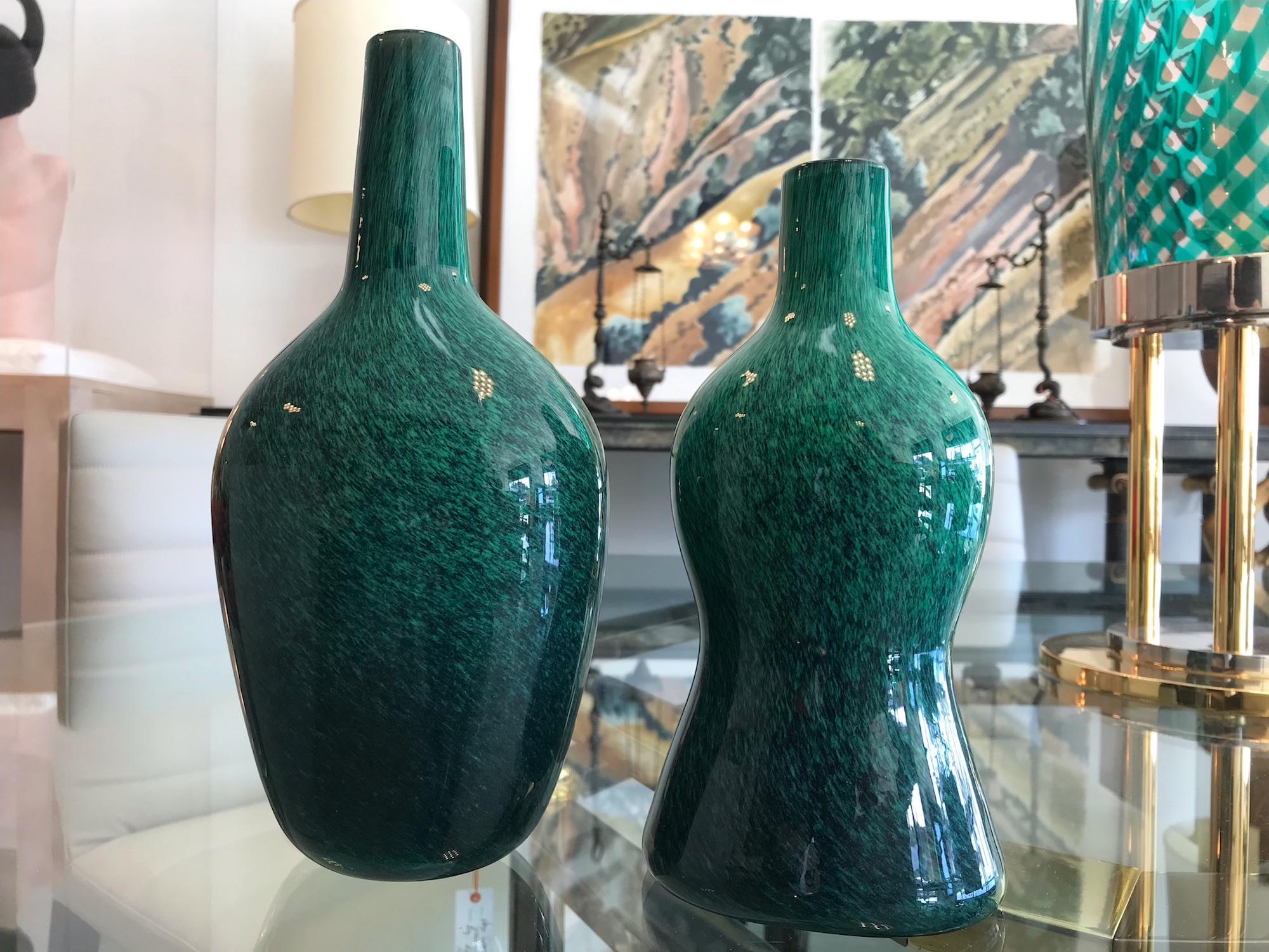Pair of Glass Vases by Toni Zuccheri for Barovier & Toso Murano Italy, 1980s For Sale 3