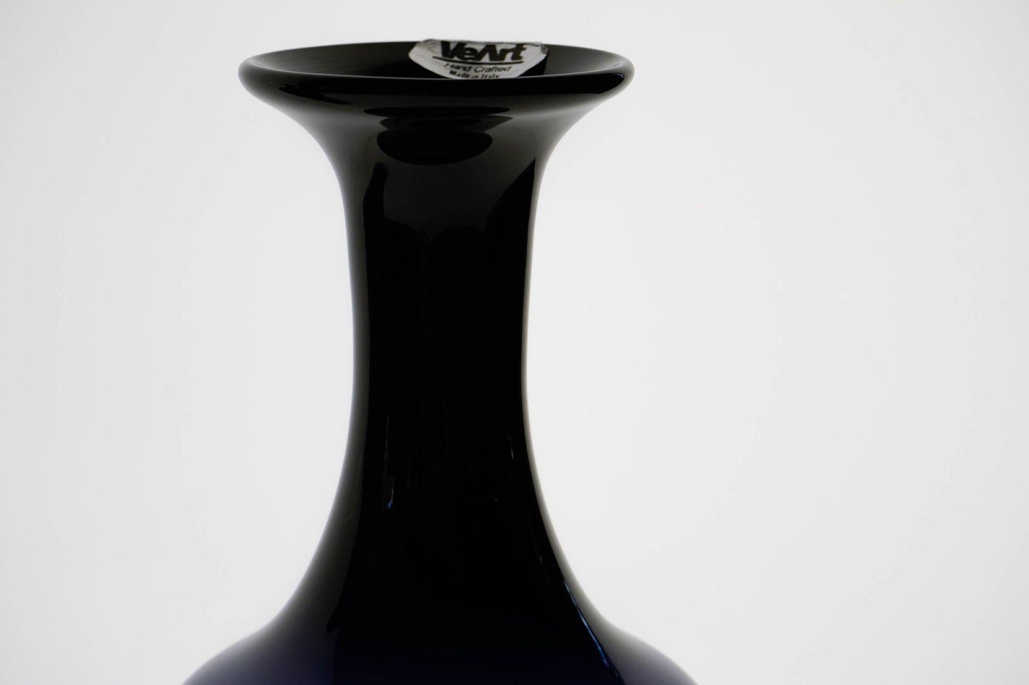 Pair of Glass Vases, VeArt Cobalto Aquamarine Fading, Paolo Venini Design For Sale 6