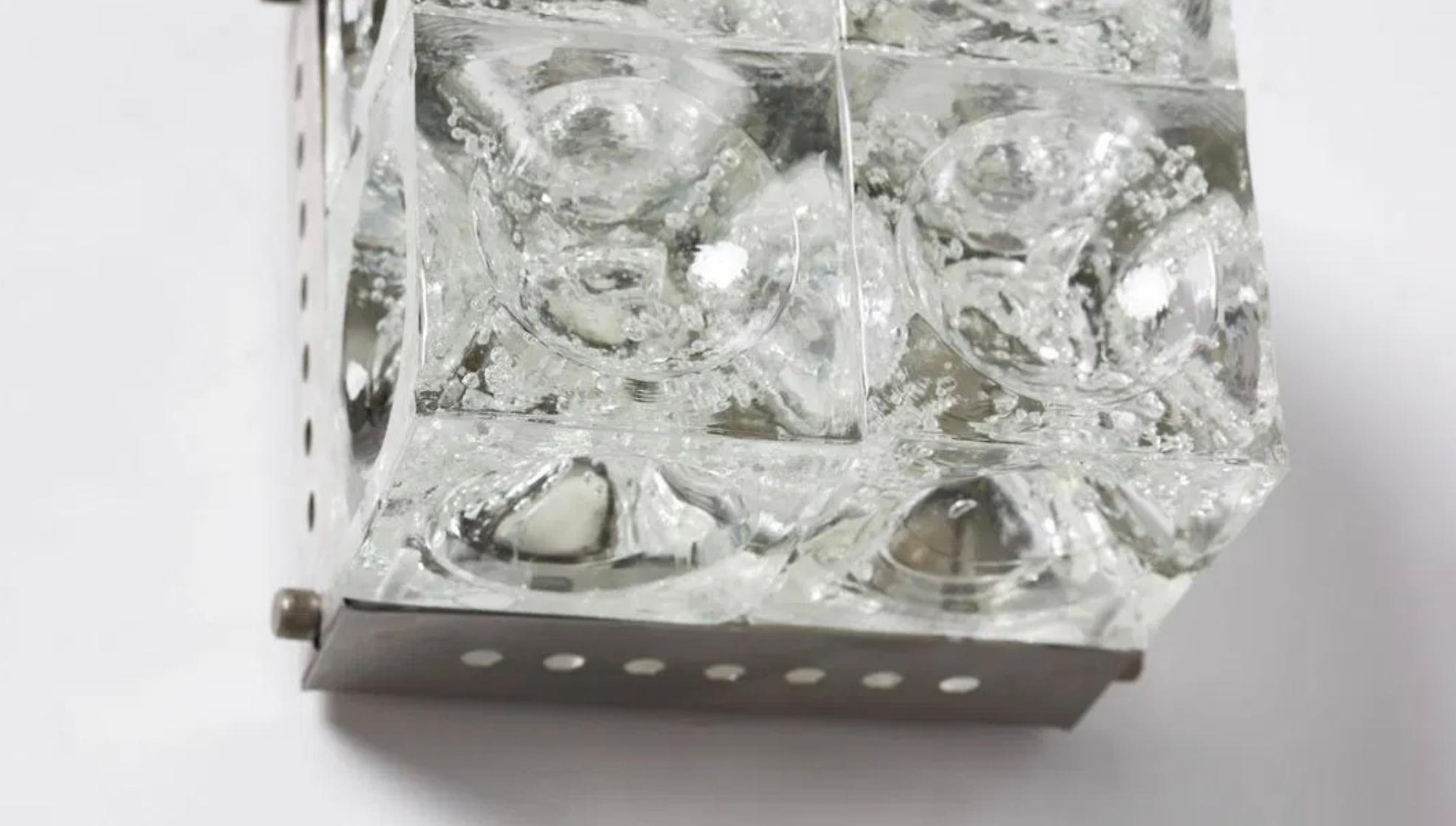 Italian Pair of glass wall lamps by Albano Poli for Poliarte, Italy, 1970s For Sale