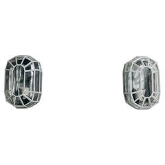 Pair of Glass Wall Lamps by Glashütte Limburg, 1960s