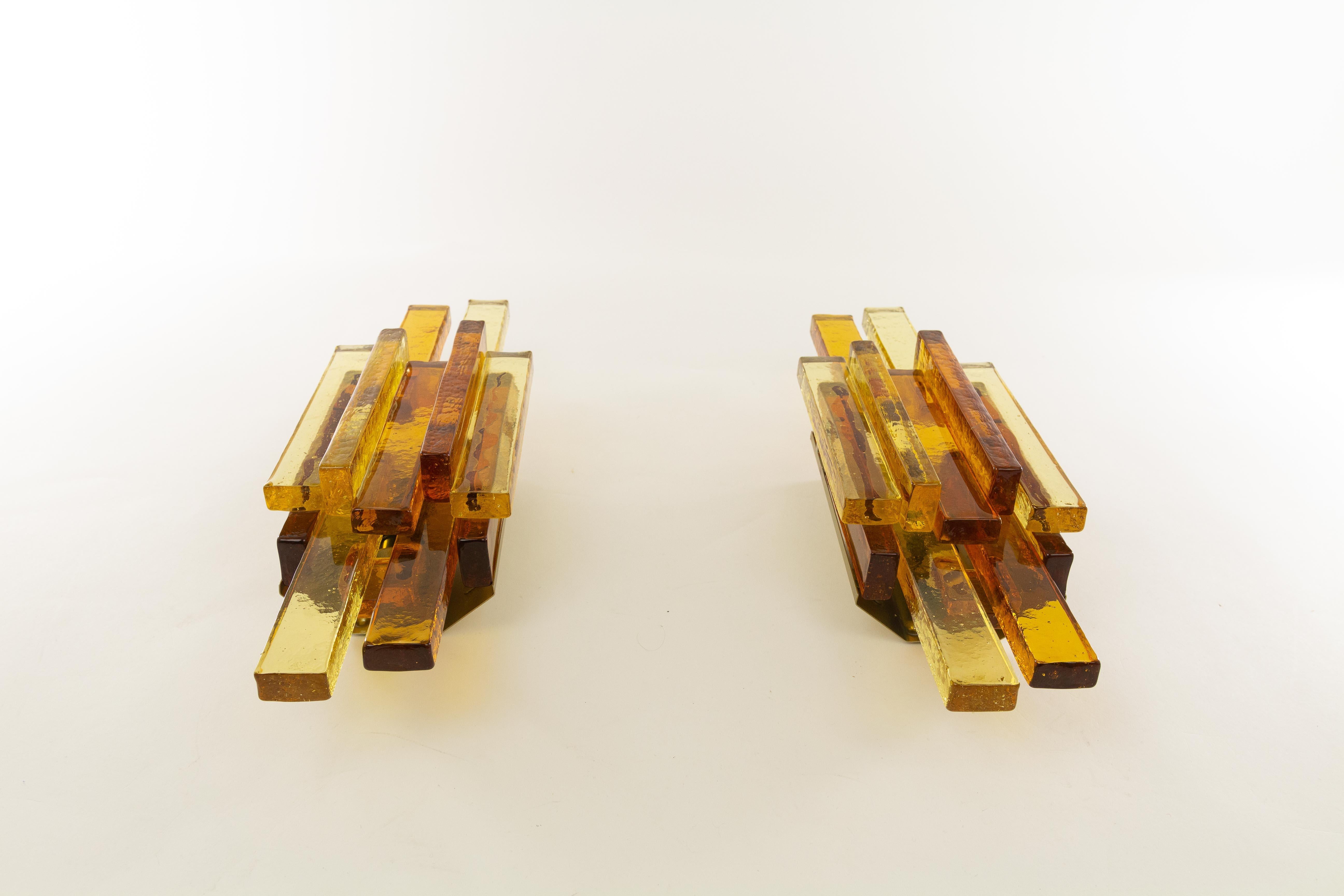 Pair of Glass Wall Lamps by Svend Aage Holm Sørensen, 1960s In Good Condition In Rotterdam, NL