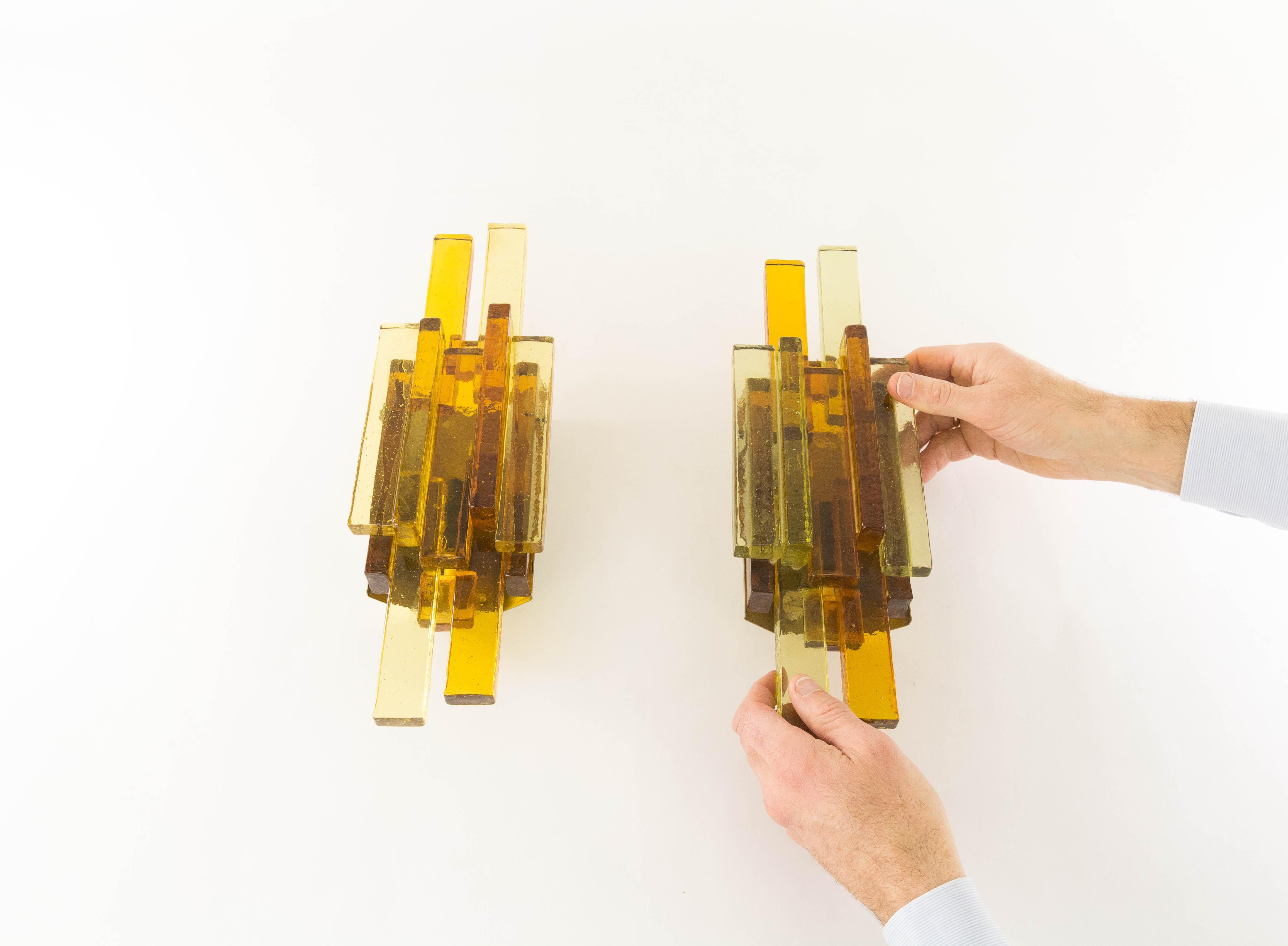 Pair of Glass Wall Lamps by Svend Aage Holm Sørensen, 1960s 2