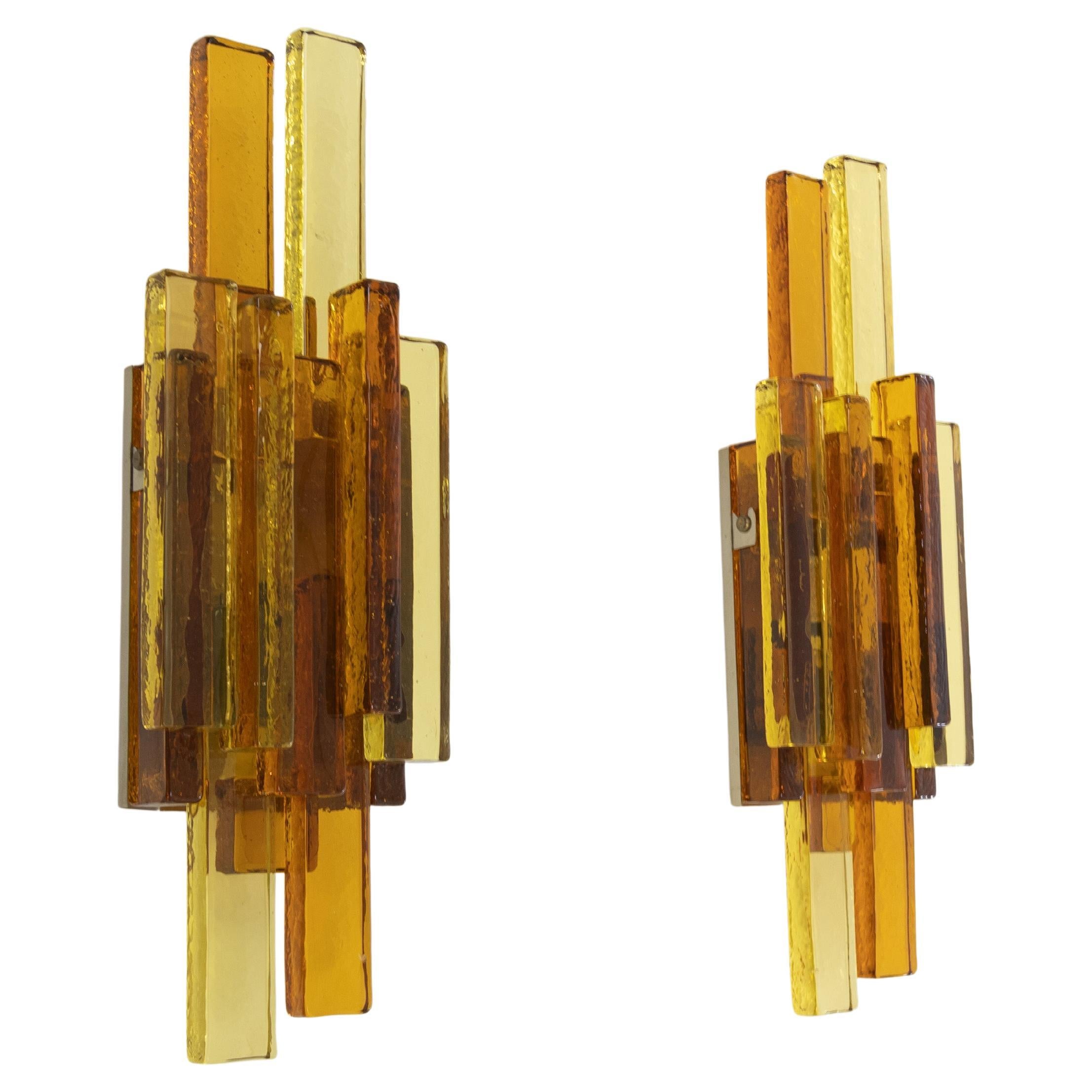 Paar Wandlampen aus Glas von Svend Aage Holm Sørensen, 1960er Jahre
