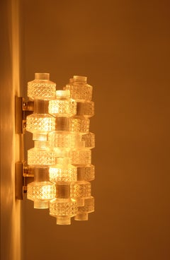 Pair of Glass Wall Lamps "Festival" by Gert Nyström, 1960s