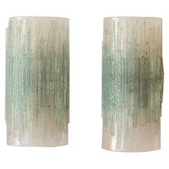 Pair of glass wall lights attributed to Poliarte Pair of glass wall lights attributed to Poliarte