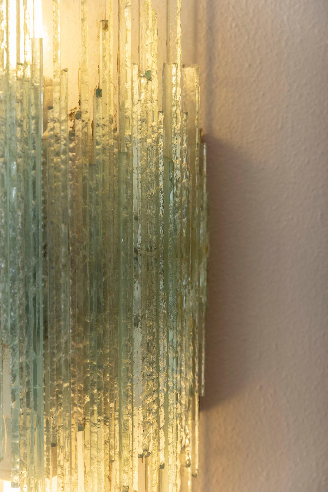 Pair of glass wall lights attributed to Poliarte 5