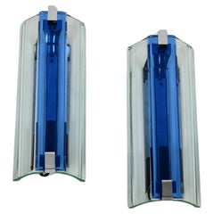 Pair of glass wall lights, by Veca, Italy, 60’s