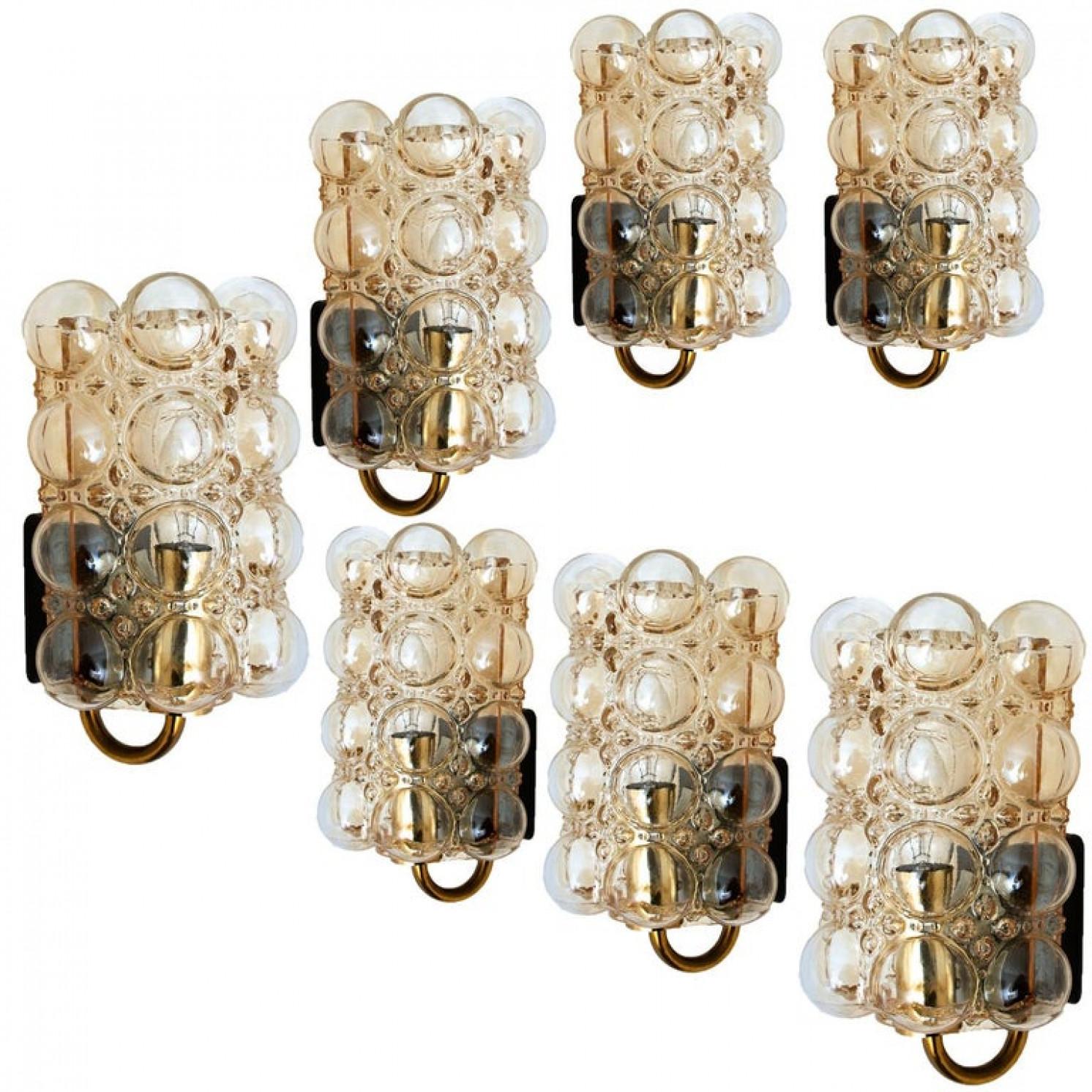 Pair of Glass Wall Lights Sconces by Helena Tynell for Glashütte, 1960 4