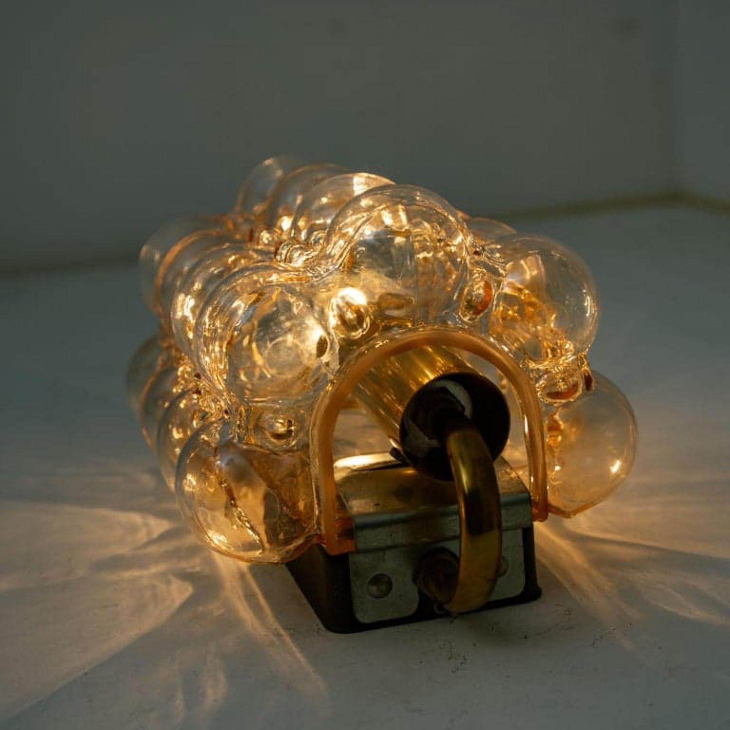 Pair of Glass Wall Lights Sconces by Helena Tynell for Glashütte, 1960 For Sale 9