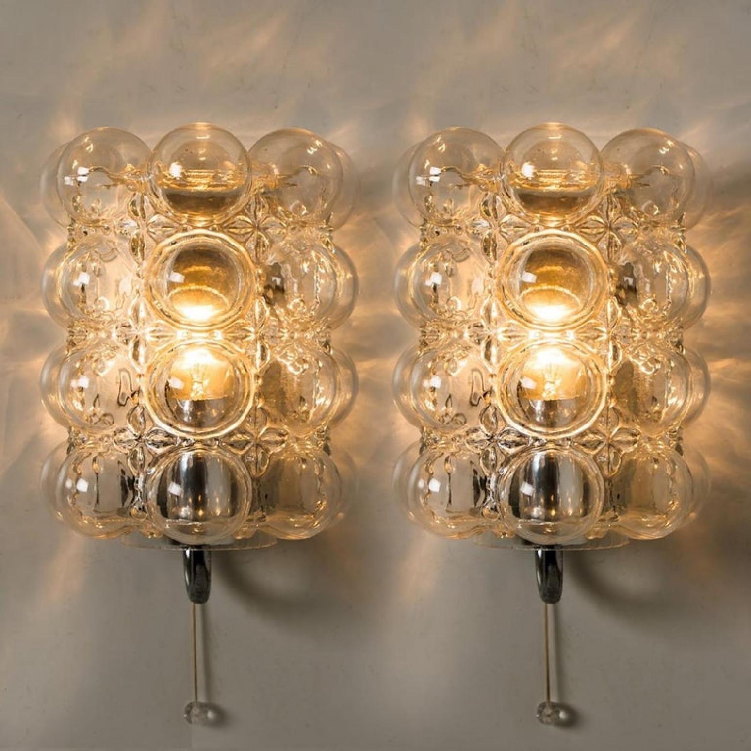 Other Pair of Glass Wall Lights Sconces by Helena Tynell for Glashütte, 1960 For Sale