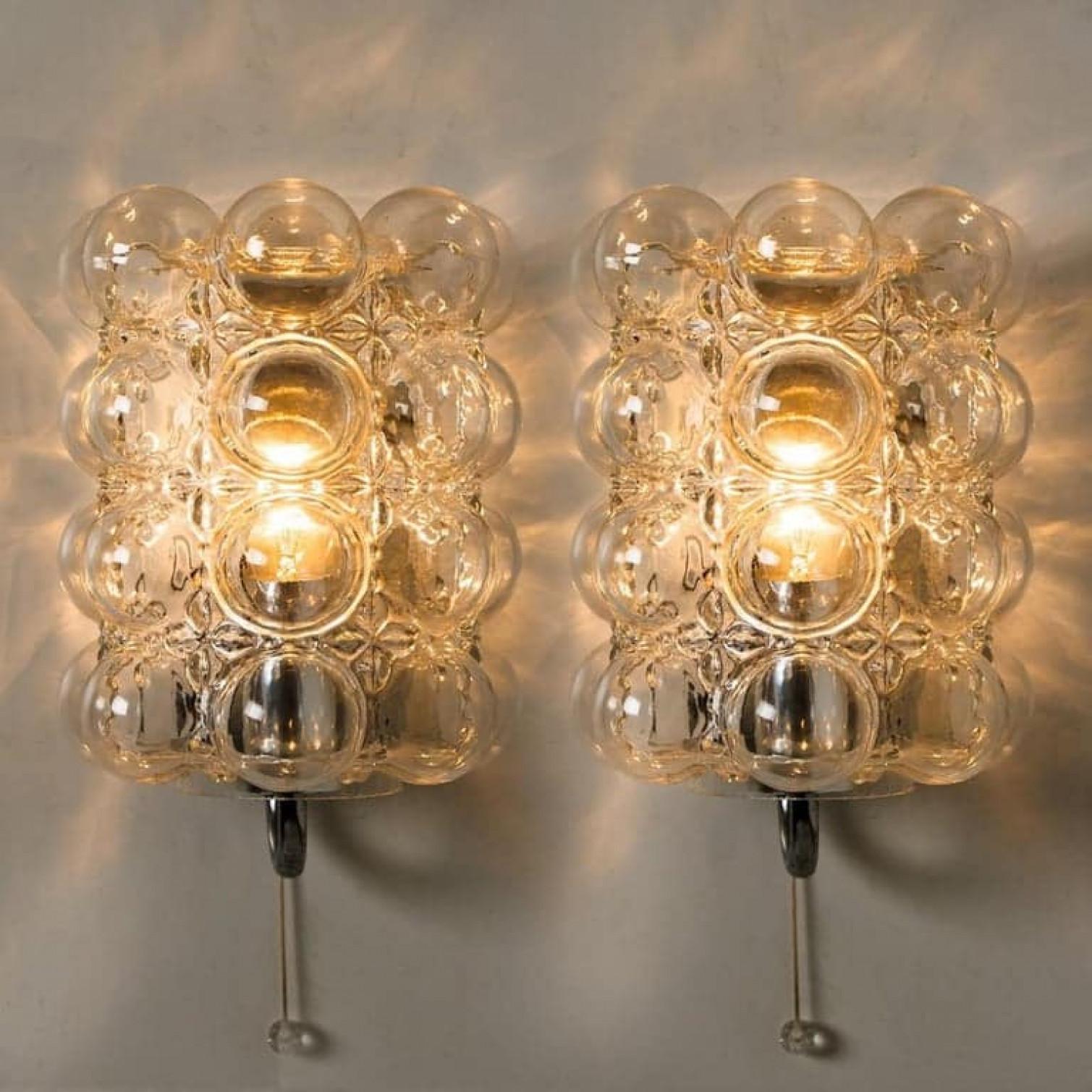 Pareja de apliques de cristal Sconces de Helena Tynell para Glashütte, 1960 Otro en venta