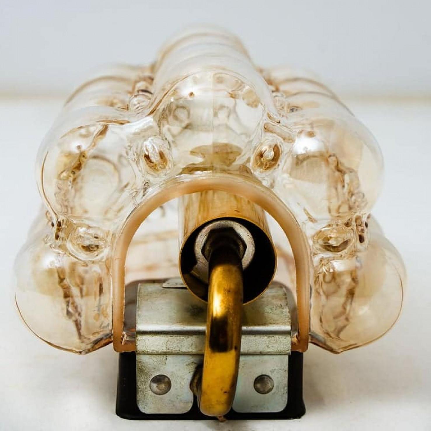 Pair of Glass Wall Lights Sconces by Helena Tynell for Glashütte, 1960 In Good Condition For Sale In Rijssen, NL