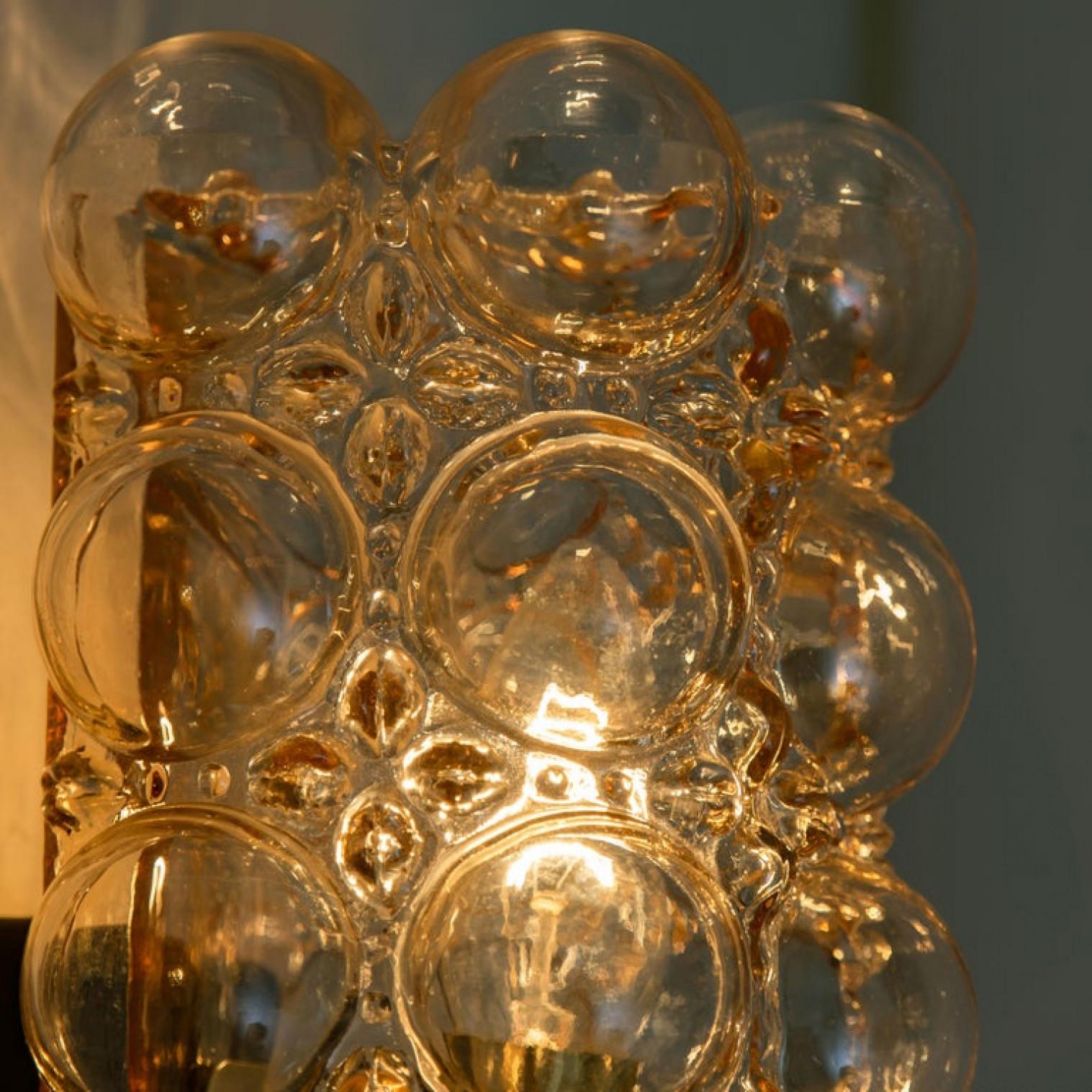 Mid-20th Century Pair of Glass Wall Lights Sconces by Helena Tynell for Glashütte, 1960 For Sale