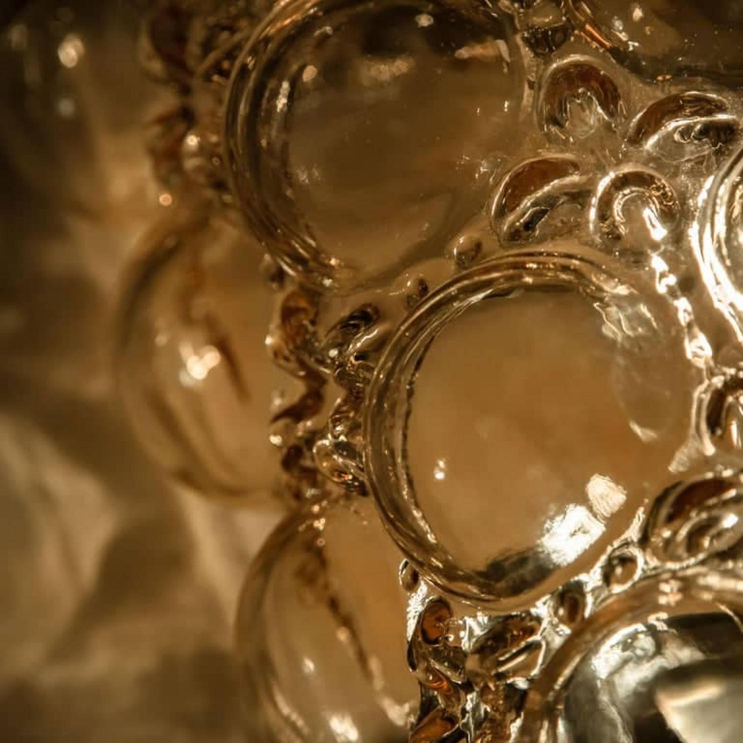 Pareja de apliques de cristal Sconces de Helena Tynell para Glashütte, 1960 en venta 1