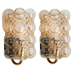 Pair of Glass Wall Lights Sconces by Helena Tynell for Glashütte, 1960