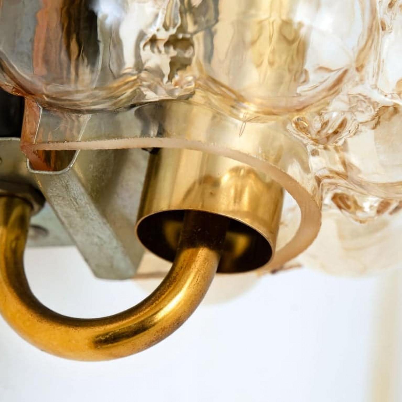 Pair of Glass Wall Lights Sconces by Helena Tynell for Glashütte Limburg, 1960 (Deutsch) im Angebot