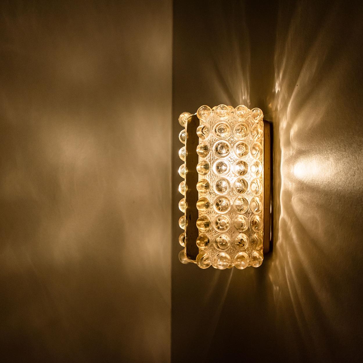 Pair of Glass Wall Lights Sconces in the Style of Helena Tynell, 1960s 5