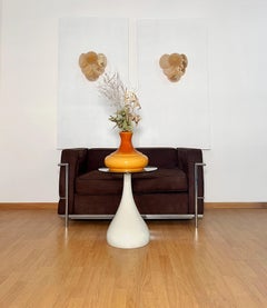 Pair of glass wall sconces - 6 alabaster gold disks