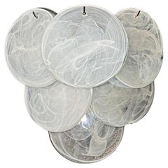 Pareja de apliques de cristal - 6 discos blancos alabastro