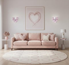 Pair of glass wall sconces - 6 pink glass hearts