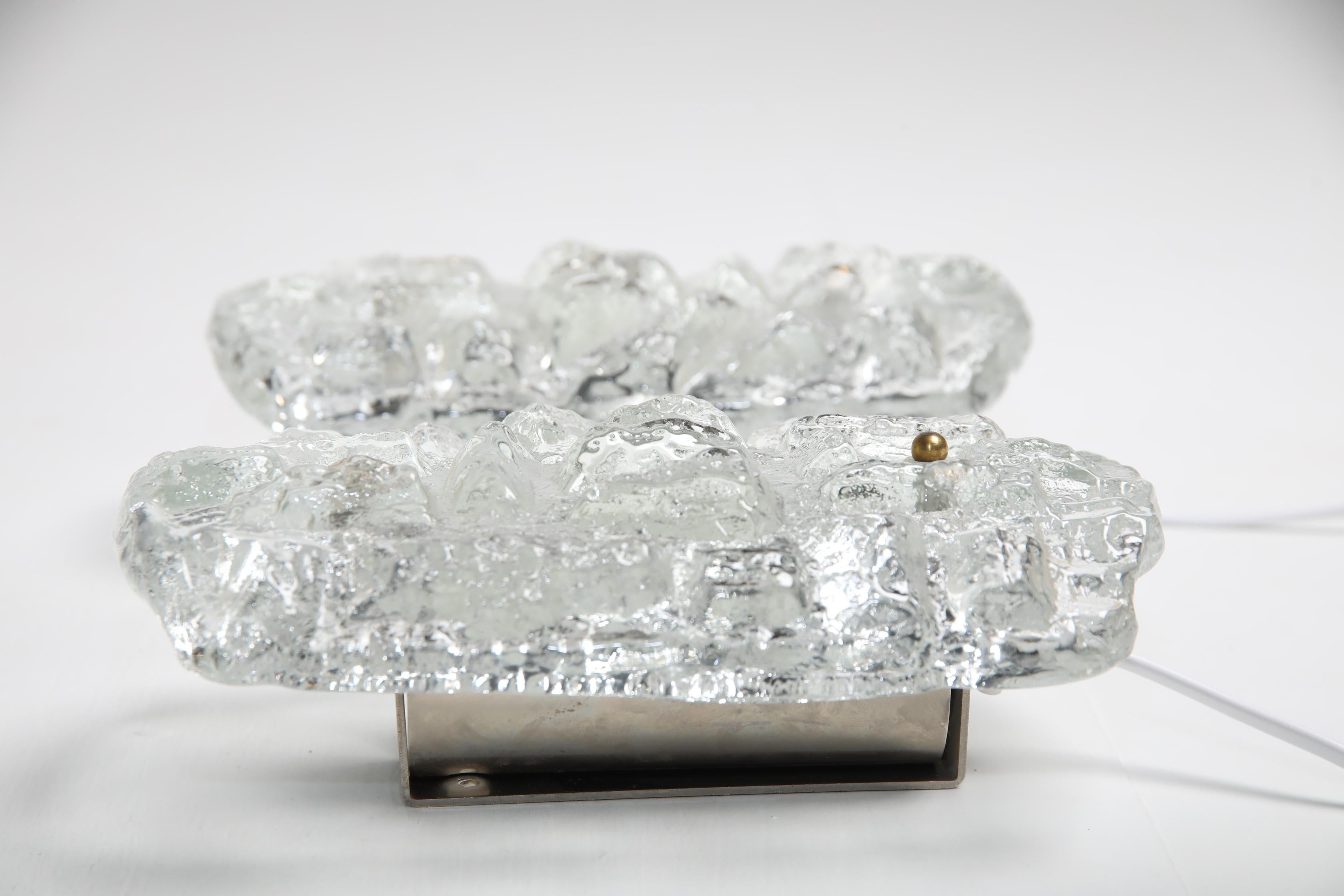 Paire d'appliques murales en verre par Ateljé Engberg, Suède, 1970 Bon état - En vente à Stockholm, SE