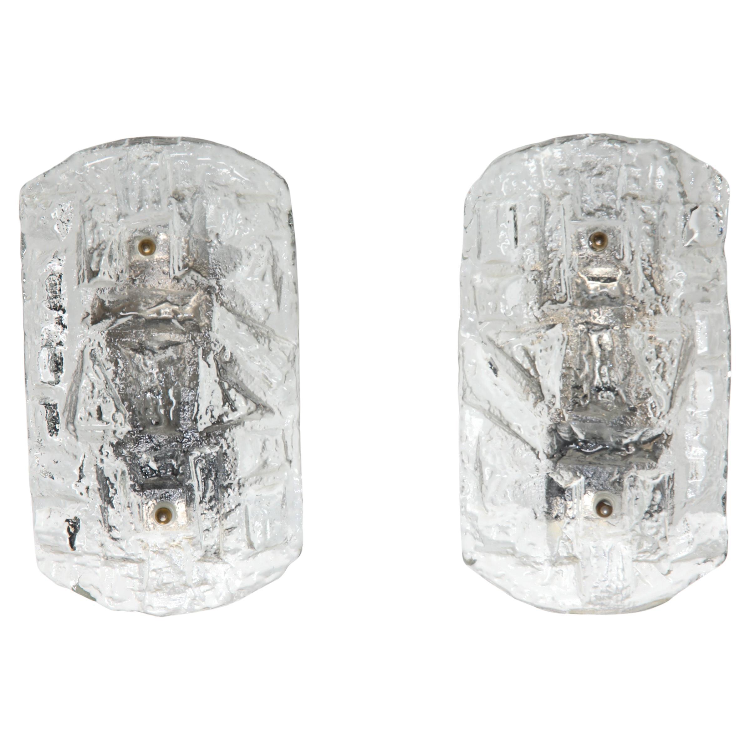 Paire d
appliques murales en verre par Ateljé Engberg, Suède, 1970 en vente