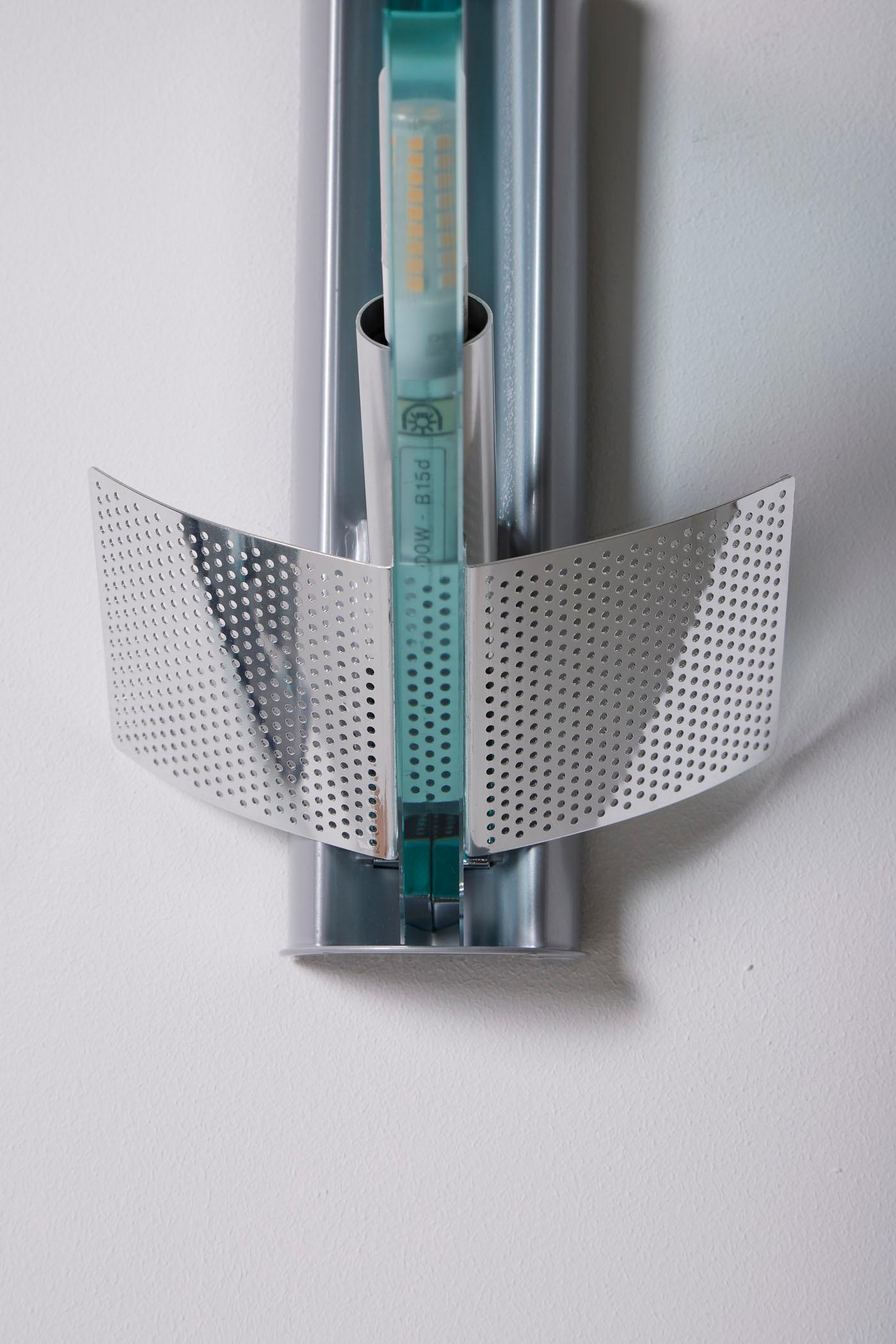 Metallo Coppia di appliques in vetro di Carlo Forcolini, anni '80 in vendita