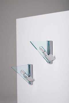 Wandleuchter aus Glas von Carlo Forcolini, 1980er-Jahre, Paar