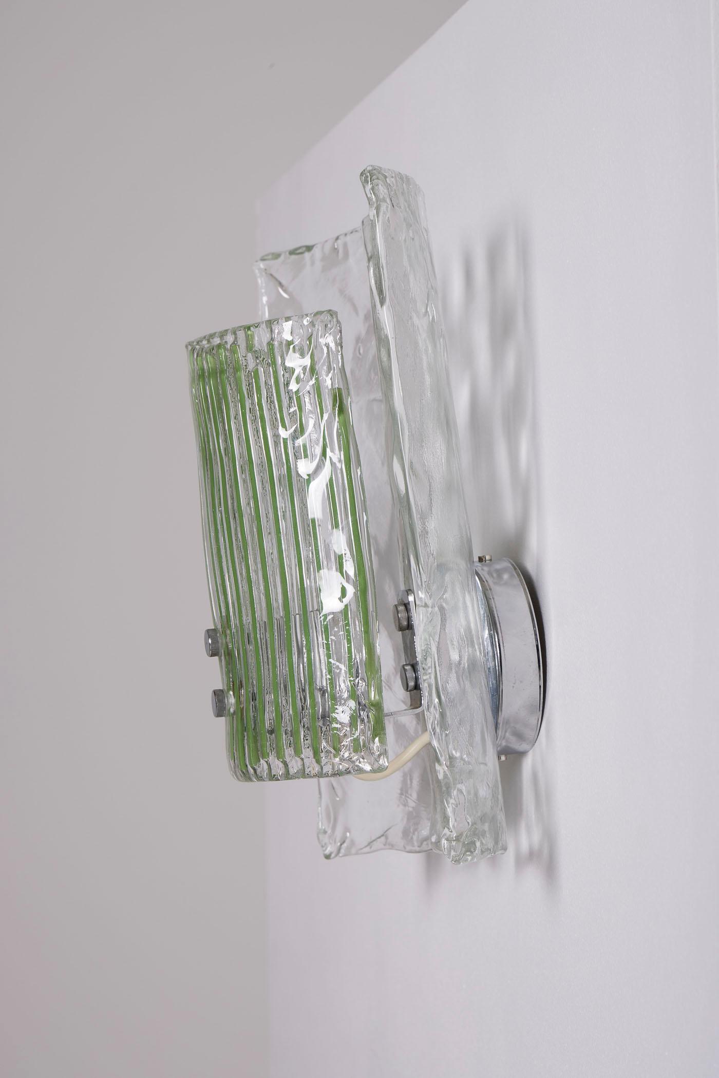 Pair of glass wall sconces by Carlo Nason For Sale 4