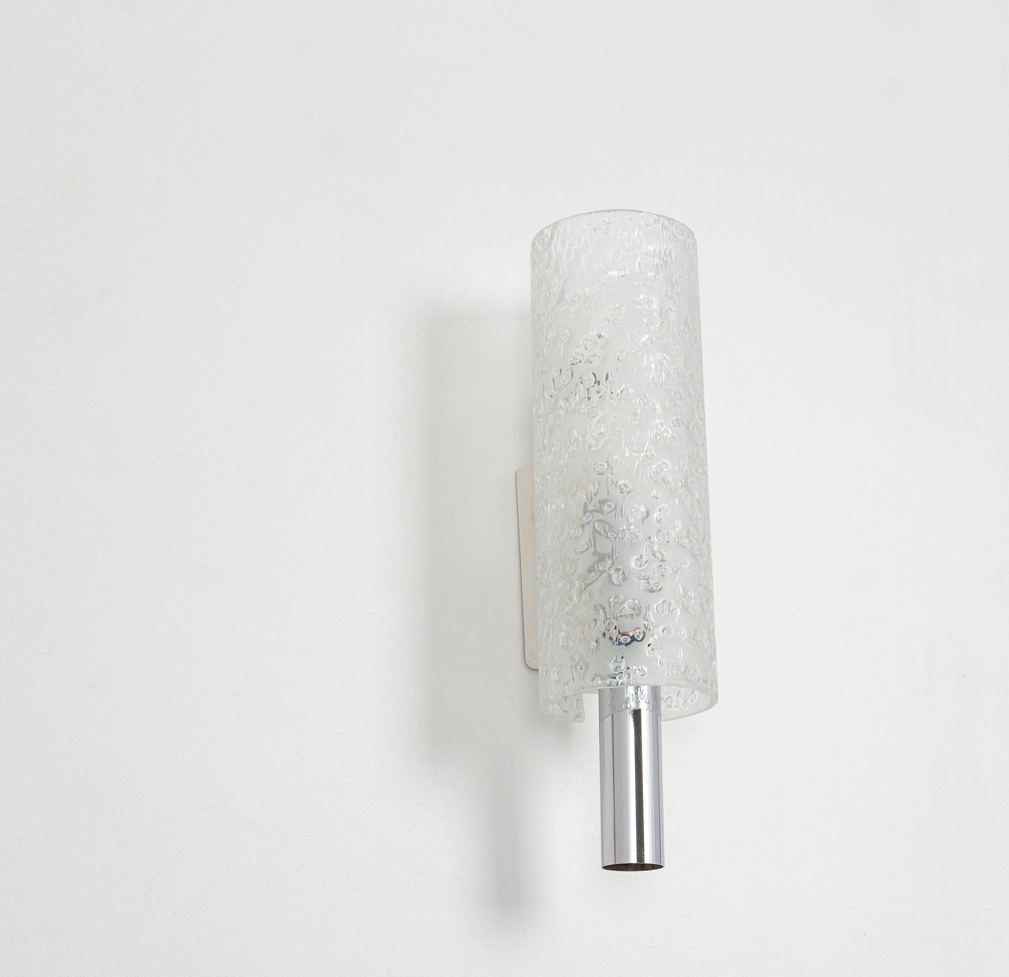 Mid-20th Century Pair of Glass Wall Sconces by Doria, Germany, 1960s For Sale