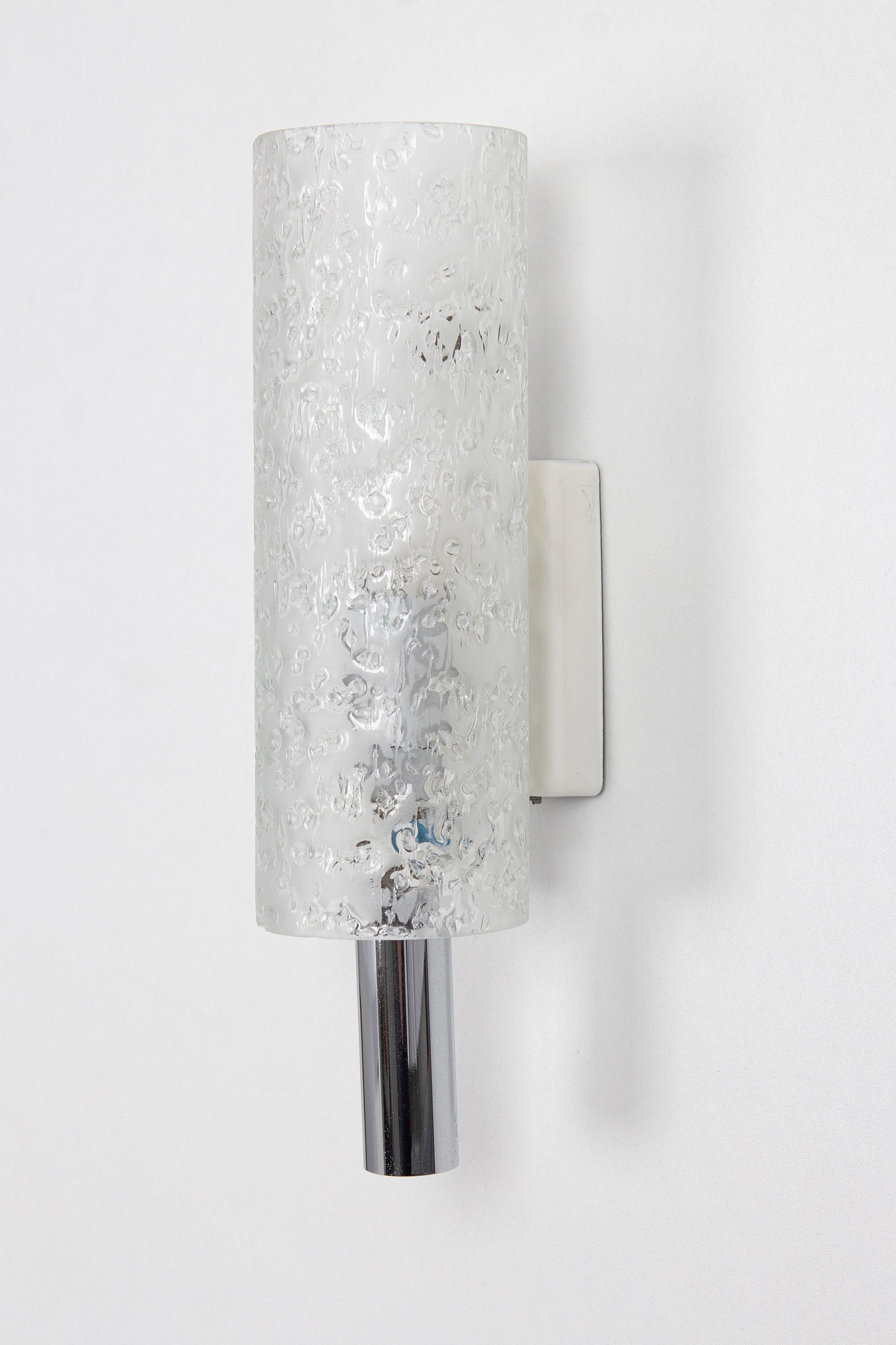 Pair of Glass Wall Sconces by Doria, Germany, 1960s For Sale 1