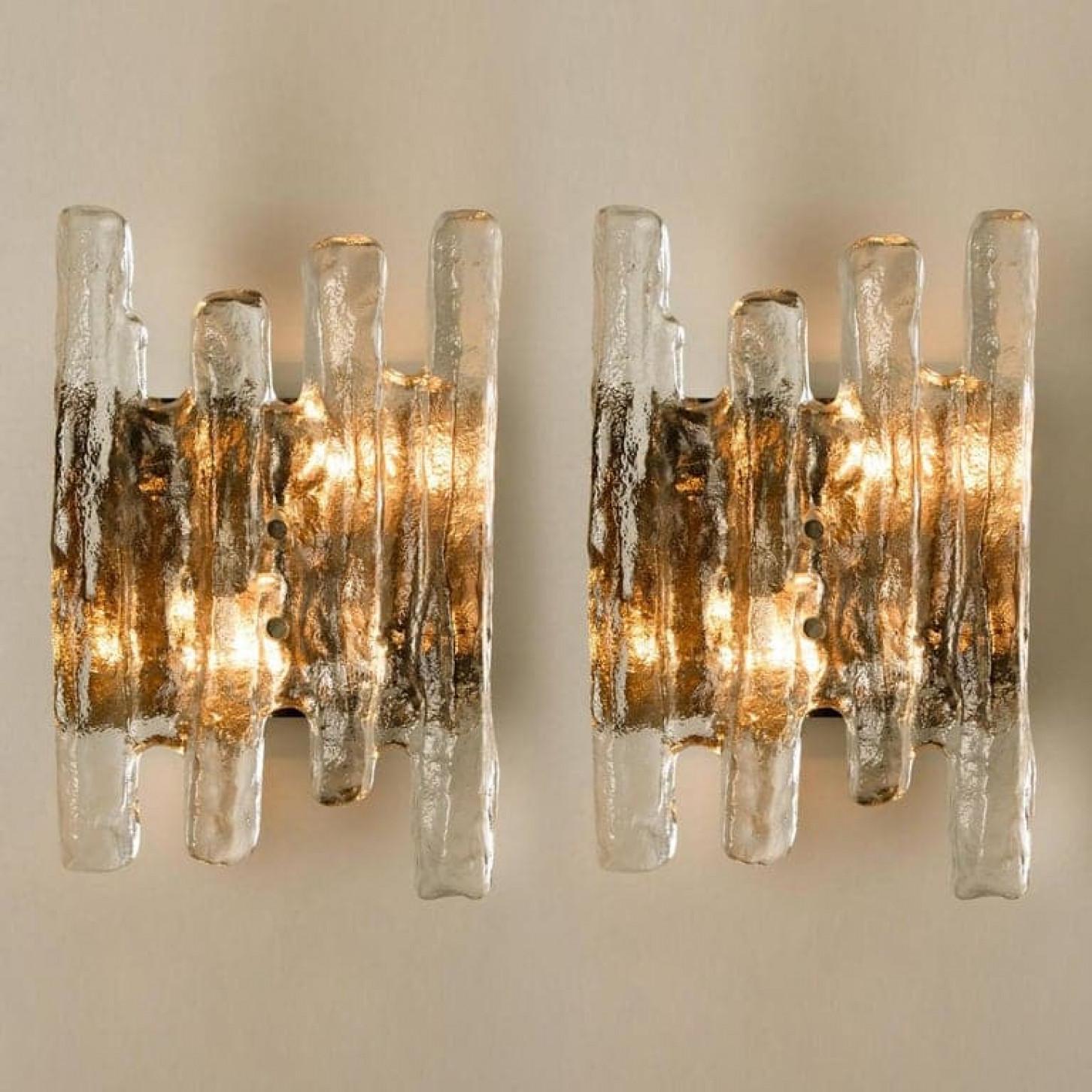Paire d'appliques murales en verre de J.T. Kalmar, Autriche en vente 5