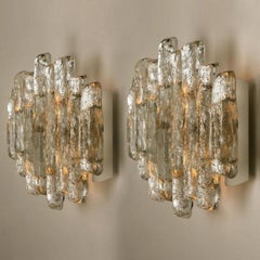 Pair of Glass Wall Sconces by J.T. Kalmar, Austria