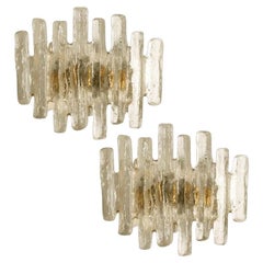 Pair of Glass Wall Sconces by J.T. Kalmar, Austria