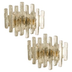 Pair of Glass Wall Sconces by J.T. Kalmar, Austria