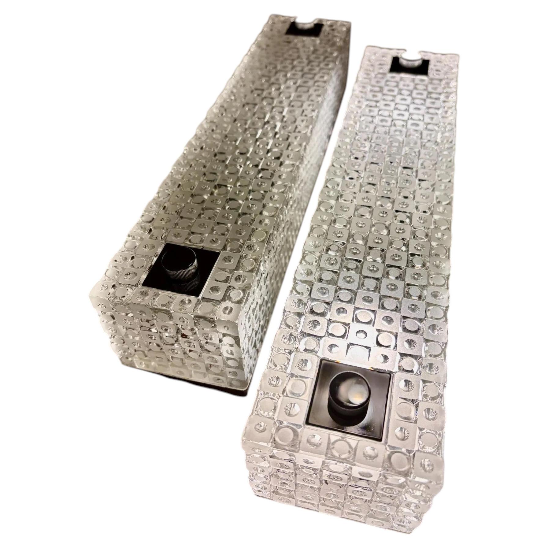 Pareja de apliques de cristal de Rolf Krüger para STAFF en venta