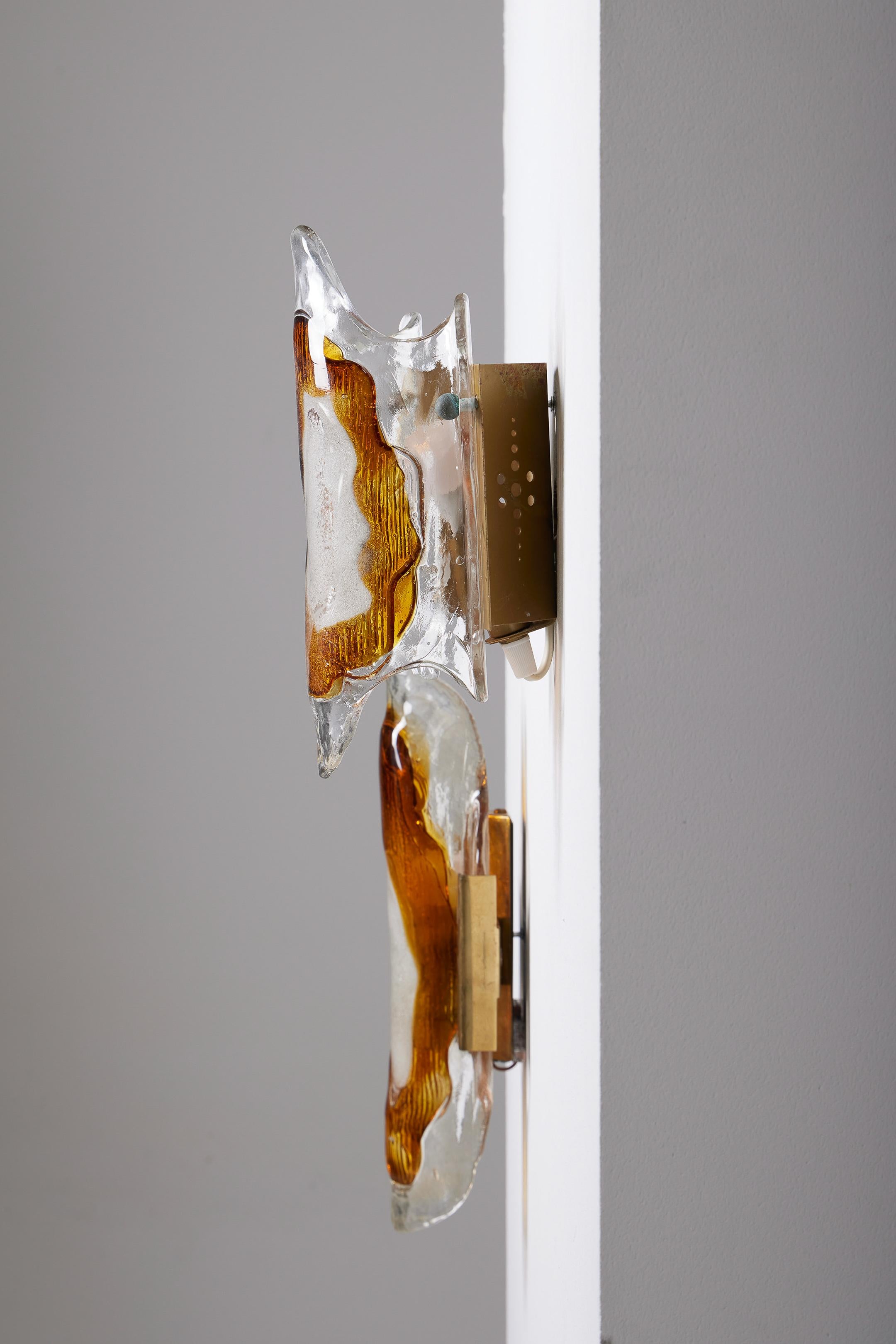 Paire d'appliques murales en verre de SVEND AAGE, années 1950 en vente 1
