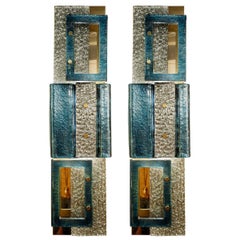 Pair of Glass Wall Sconces, Italy