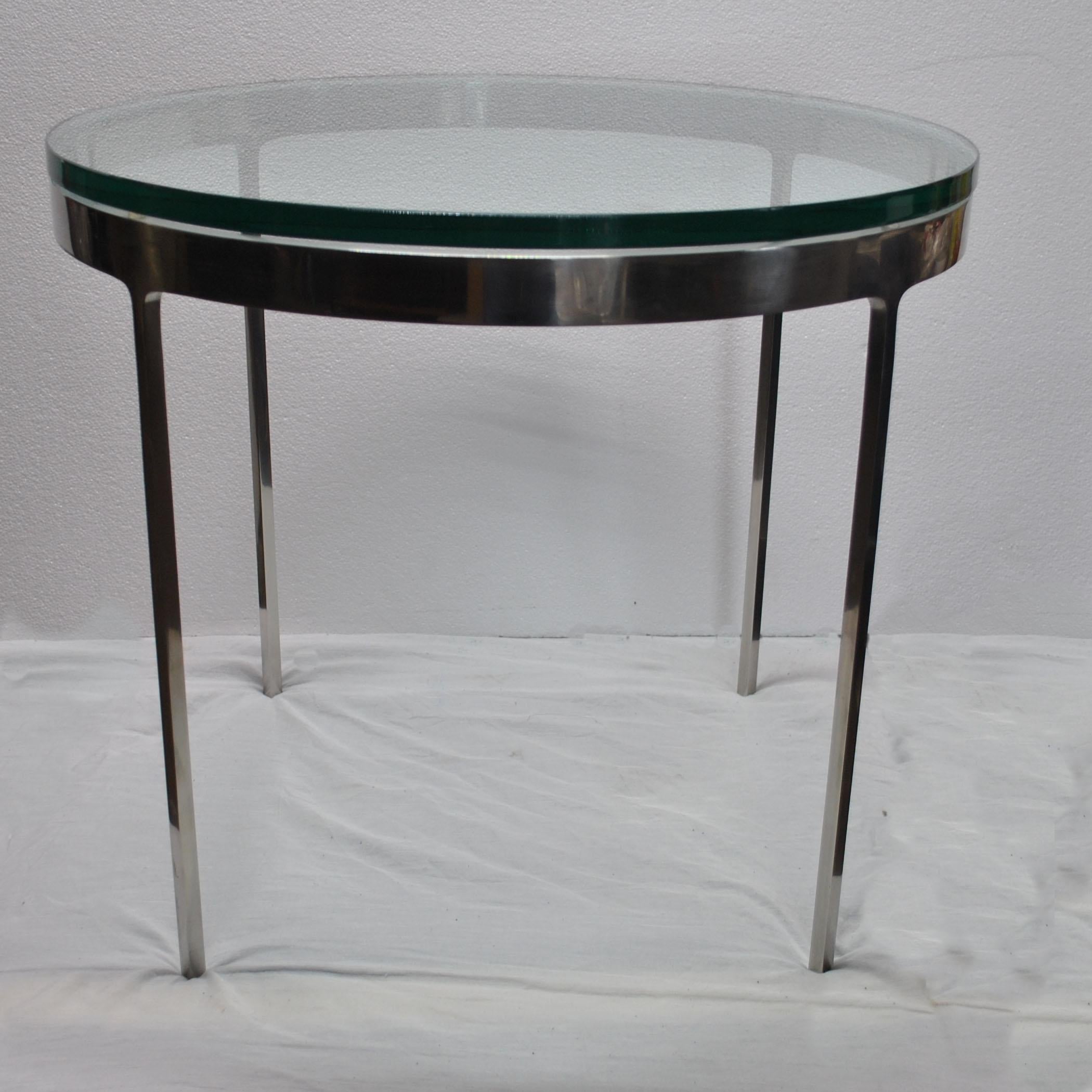 Mid-Century Modern Pair of Glass Zographos Side Tables