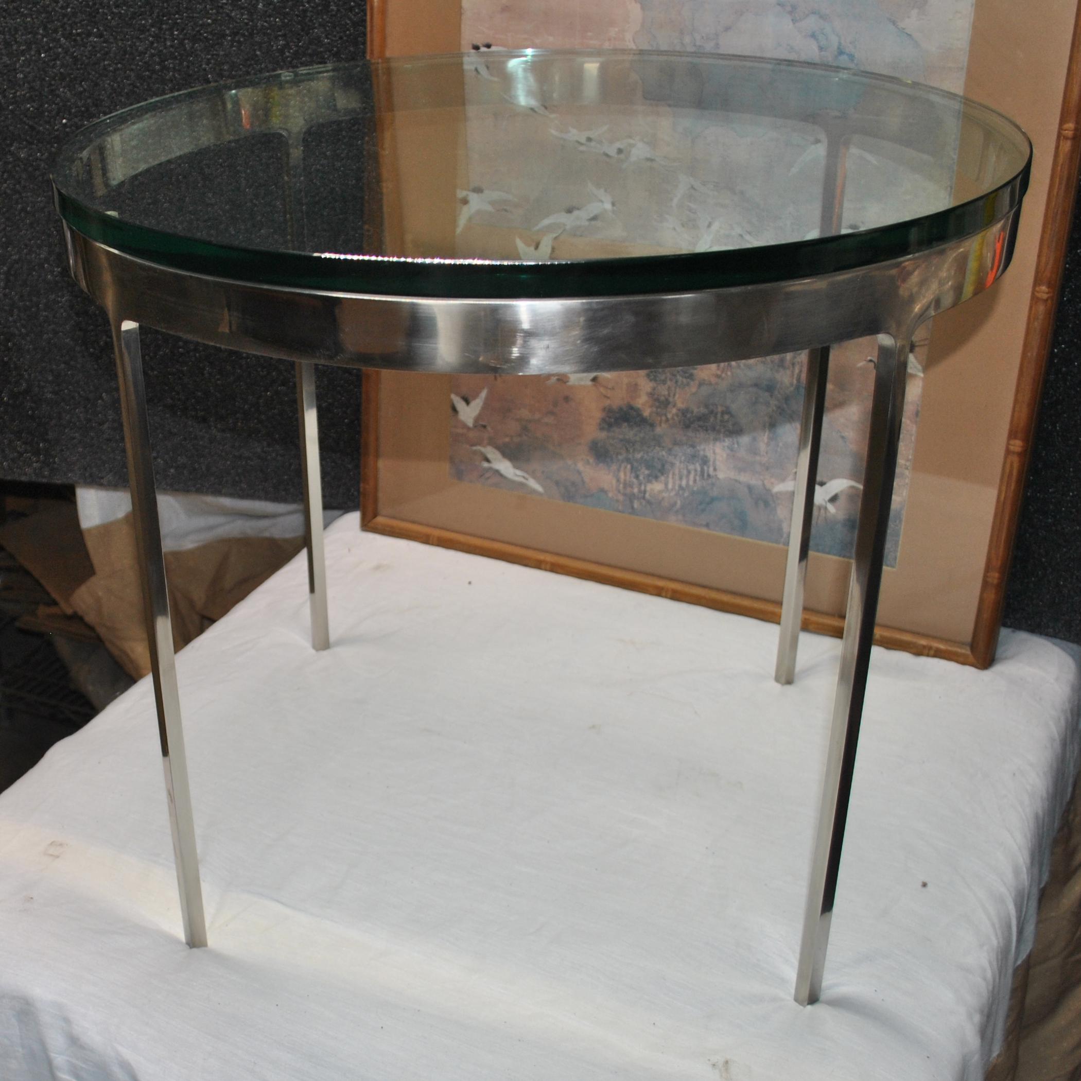 Unknown Pair of Glass Zographos Side Tables