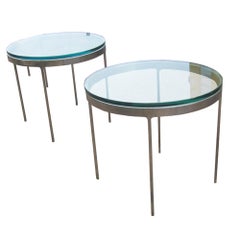 Paire de tables d'appoint Zographos en verre