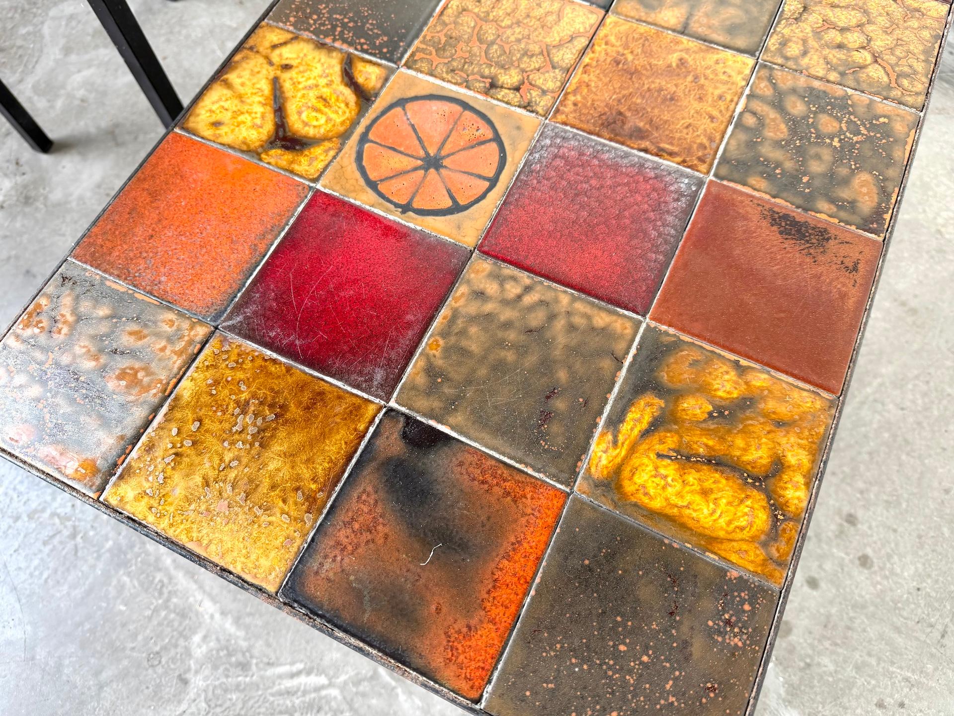 Pair of glazed ceramic and metal coffee tables edited by Roche Bobois For Sale 10