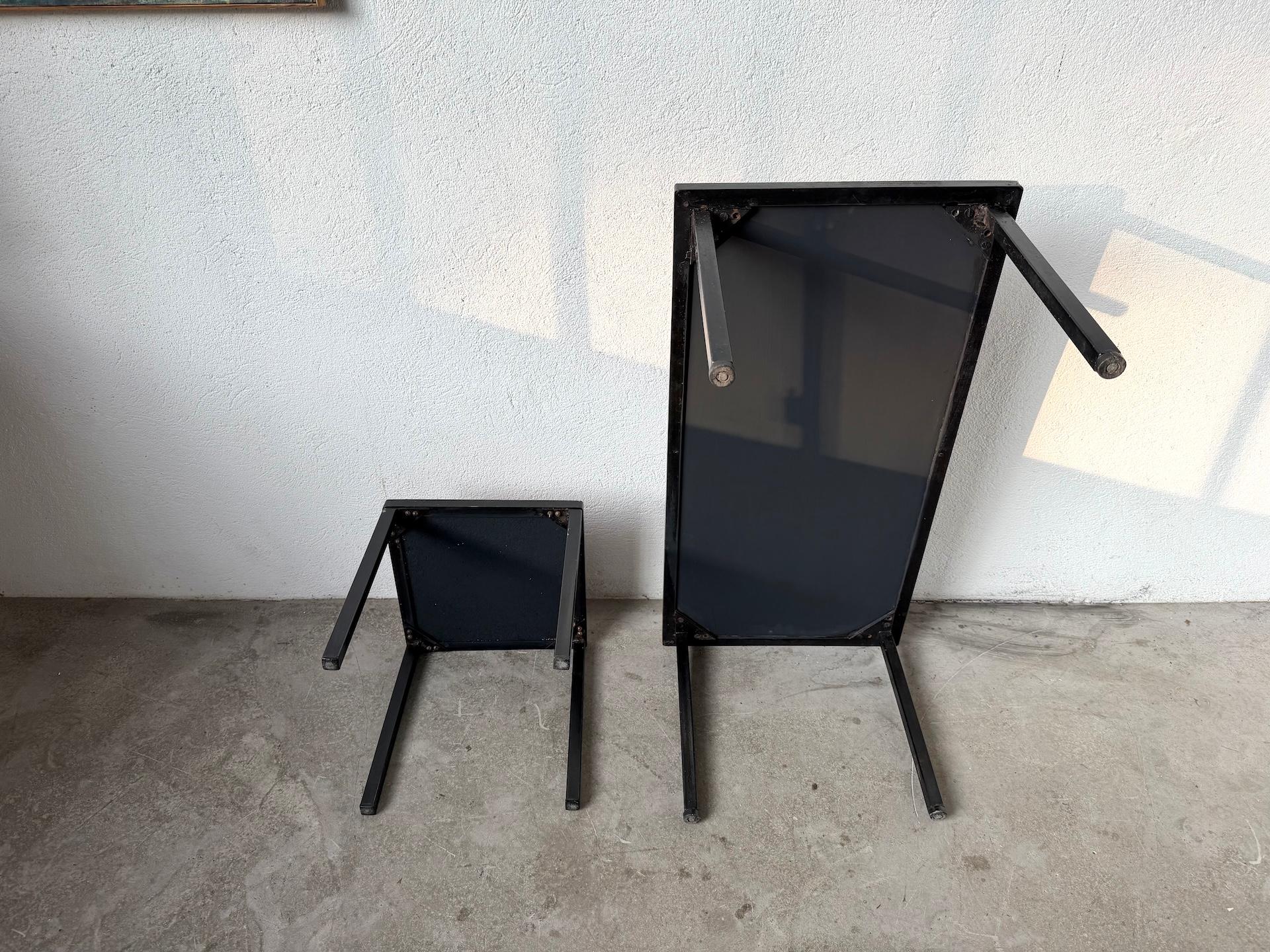 Pair of glazed ceramic and metal coffee tables edited by Roche Bobois For Sale 12