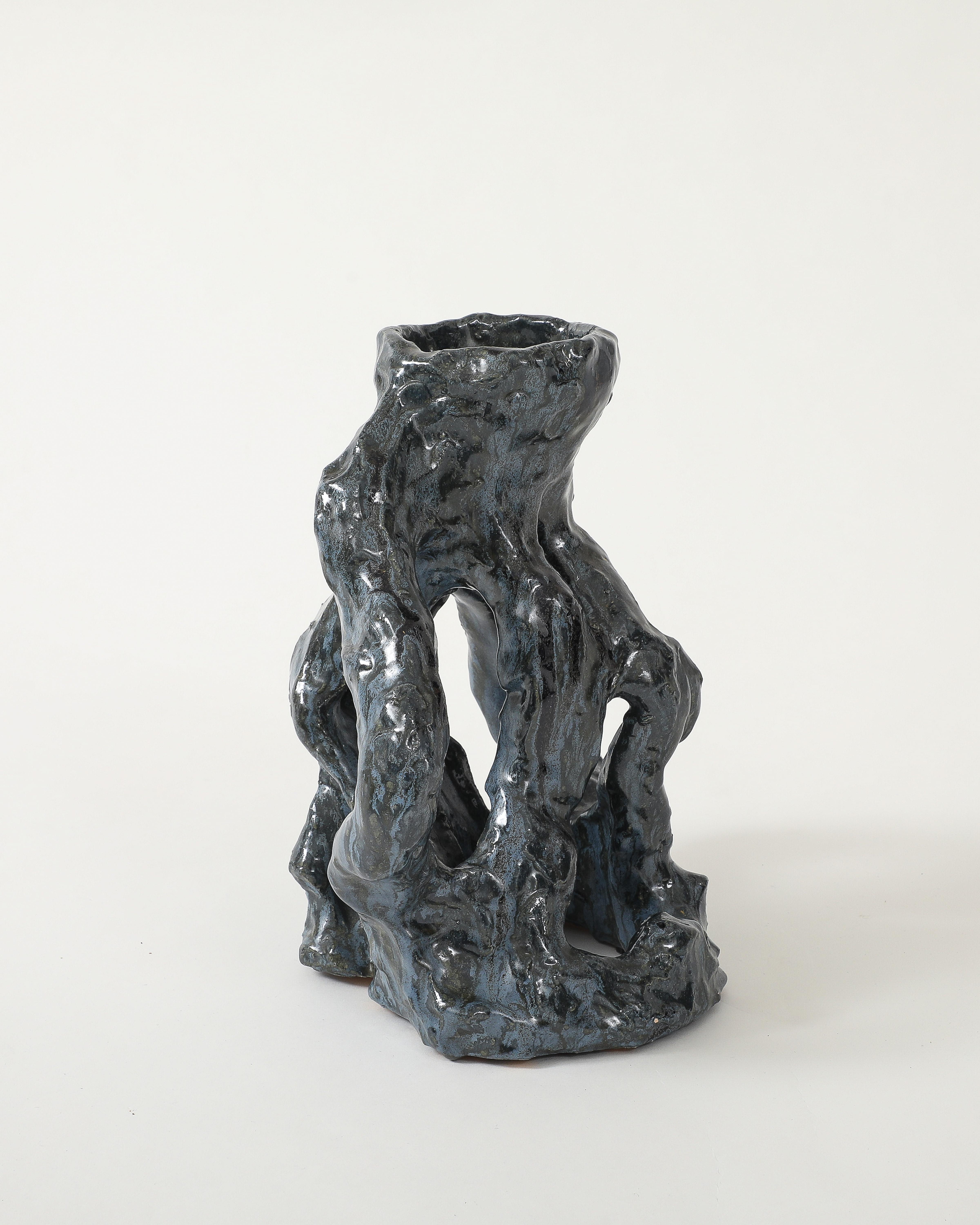 Pair of Glazed Ceramic Candlesticks For Sale 15